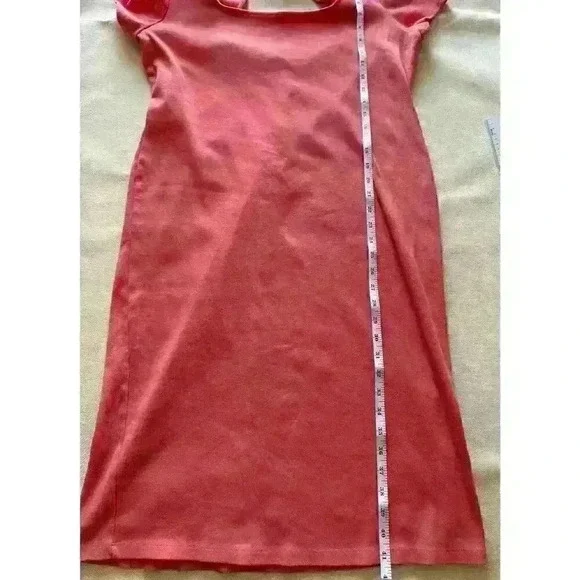 Nine West Women's Plus Dress Short Sleeve Casual Cotton Plus Size 2X Cruz Coral - Picture 7 of 10